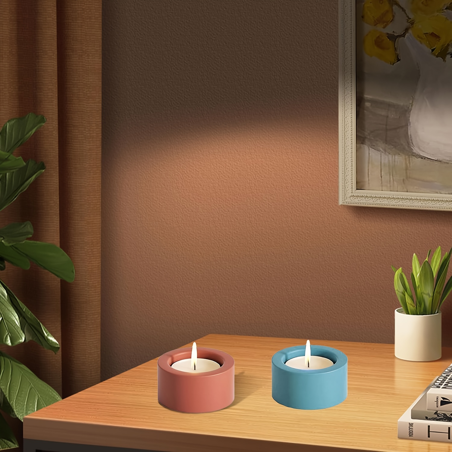 Candle Holder Set - مجموعتان من قوالب السيليكون الراتنجية، قوالب