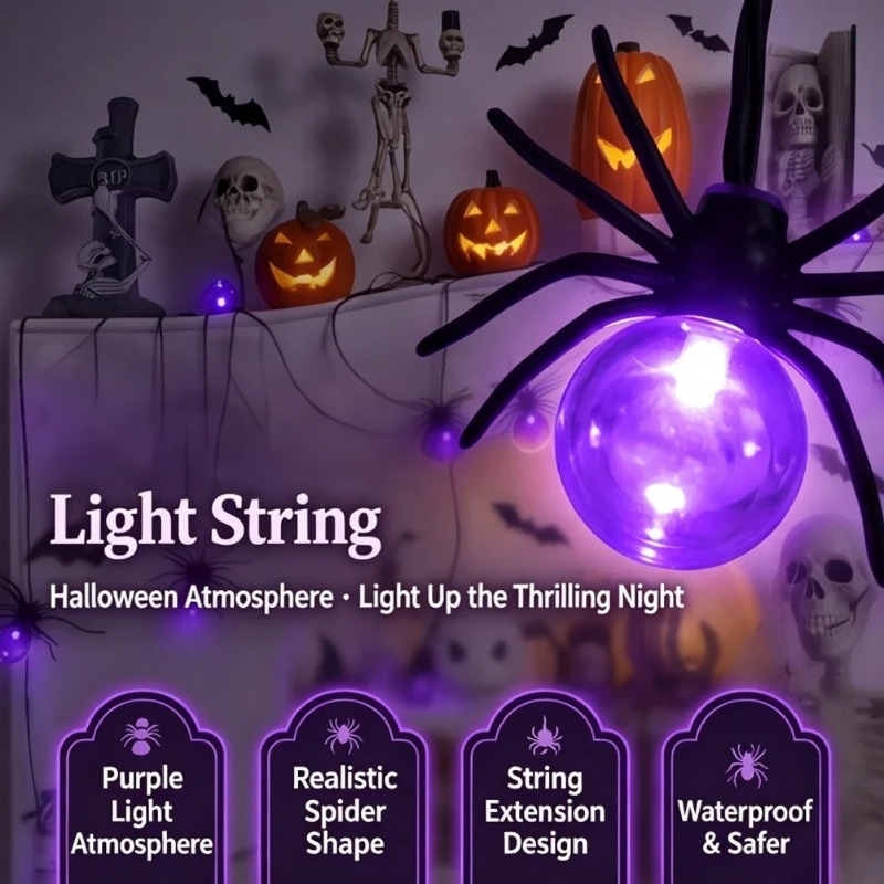 Yard Lighting Decor - أضواء LED على شكل عنكبوت تعمل