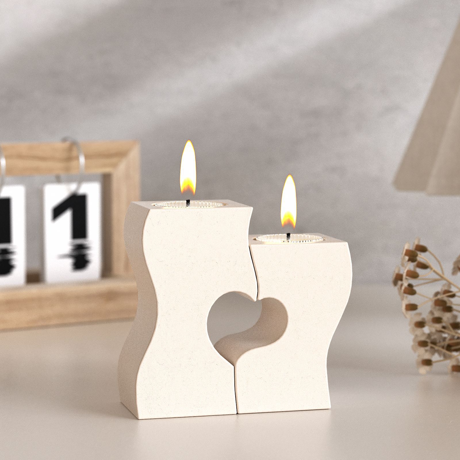 Candle Holder Set - S القلب الشمعدان قوالب السيليكون DIY