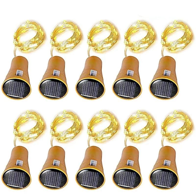 Decor Lighting Cork - مجموعة من 10 مصابيح LED تعمل