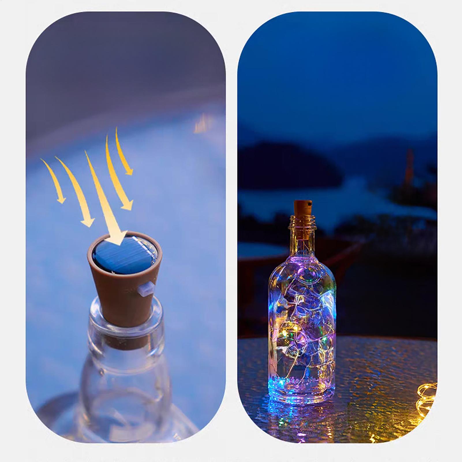 Decor Lighting Cork - أضواء زجاجات النبيذ الشمسية، 6 قطع،