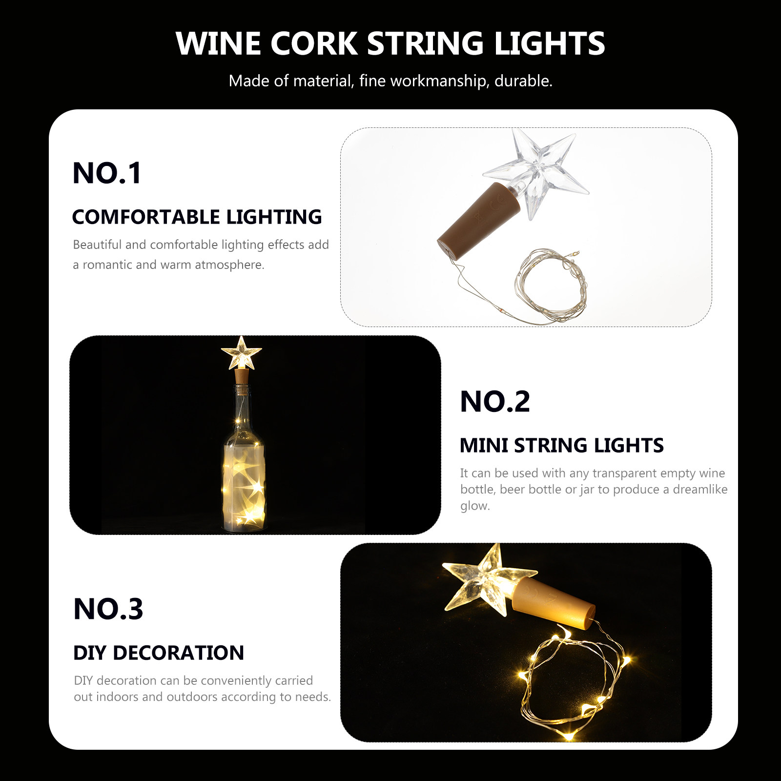 قطعتان من أضواء LED على شكل سل - مراجعة Decor Lighting Cork وسعره