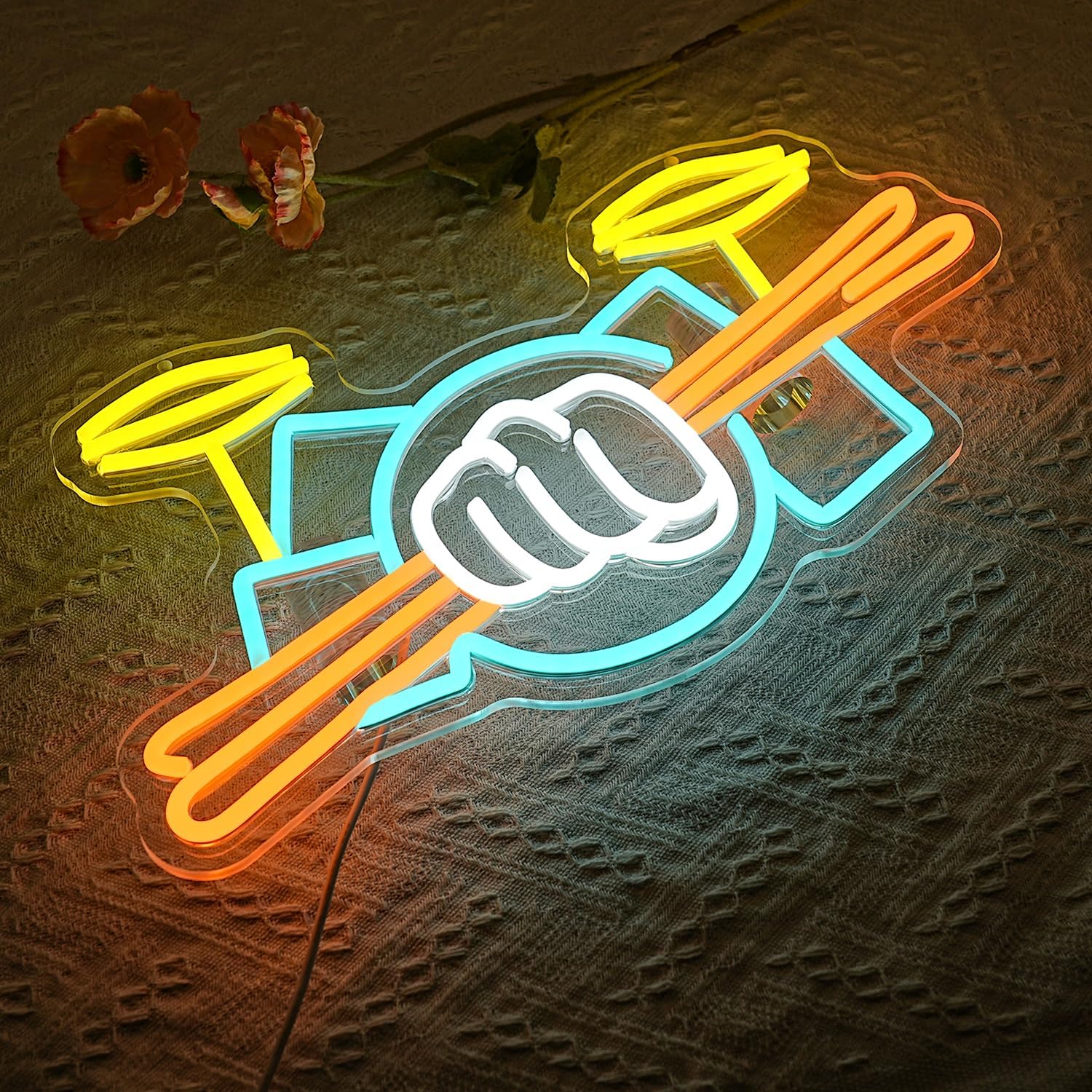 لافتة نيون على شكل طقم طبول تع - مراجعة Lighting Decor Items وسعره