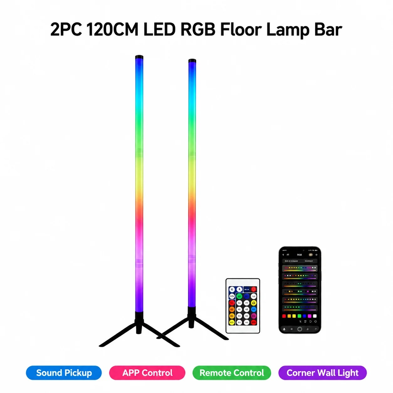 مصباح أرضي LED RGB للزوايا (قط - مراجعة Ambient Lighting Decor For Room وسعره