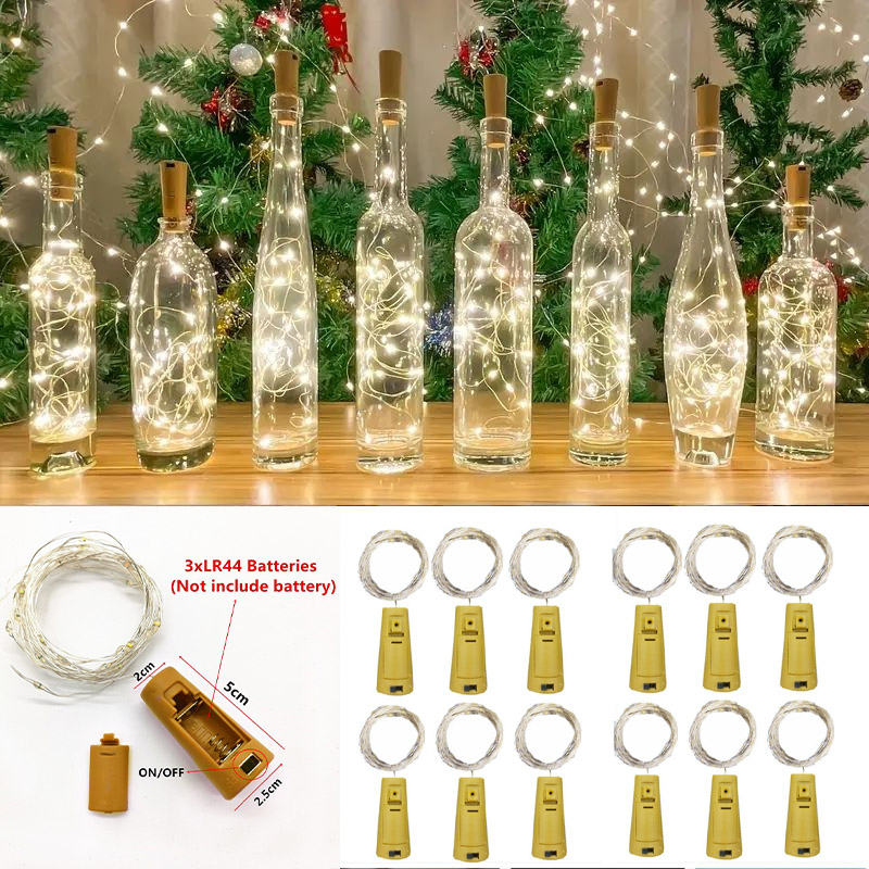 6 قطعة 20led زجاجة النبيذ مع ز - مراجعة Decor Lighting Cork وسعره