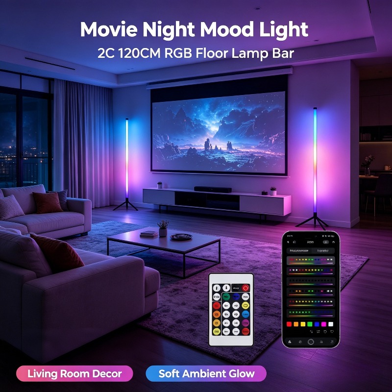 مصباح أرضي LED RGB للزوايا (قط - مراجعة Ambient Lighting Decor For Room وسعره
