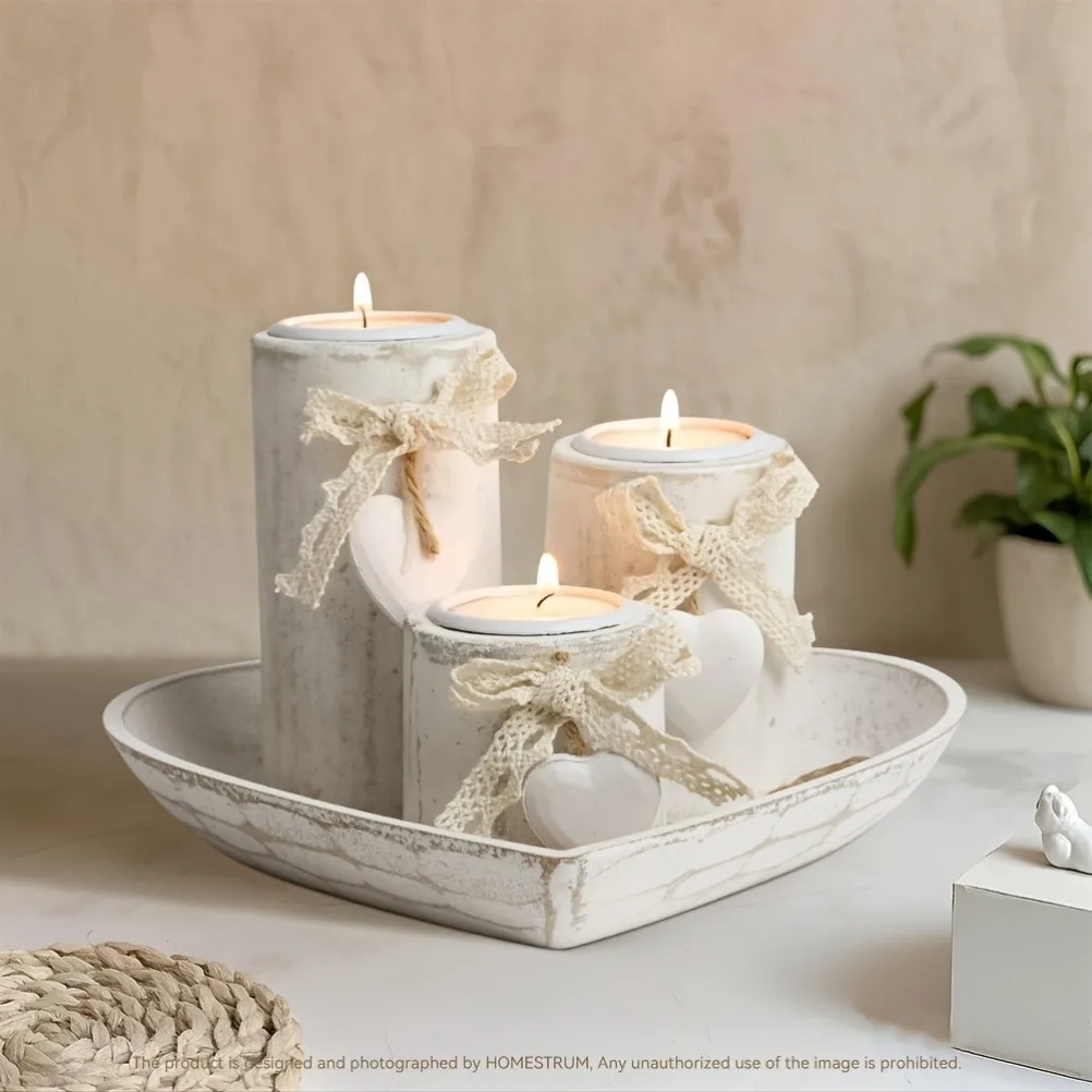 مجموعة حاملات شموع خشبية، مجمو - مراجعة Candle Holder Set وسعره