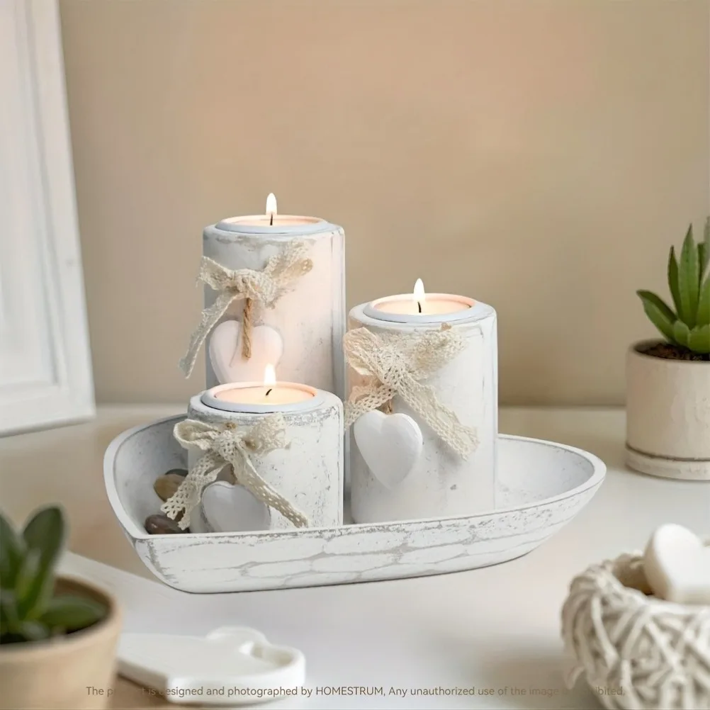 مجموعة حاملات شموع خشبية، مجمو - مراجعة Candle Holder Set وسعره